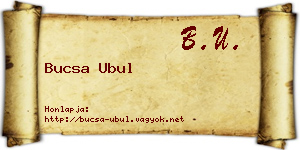 Bucsa Ubul névjegykártya